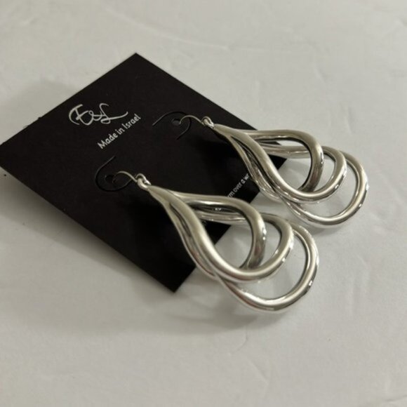 E&L Israel Sterling Silver Electroform Jungle Earrings 3” long - Picture 8 of 13